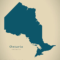 Buy canvas prints of Modern Map - Ontario CA by Ingo Menhard