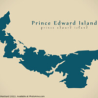 Buy canvas prints of Modern Map - Prince Edward Island CA by Ingo Menhard