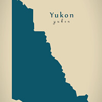 Buy canvas prints of Modern Map - Yukon CA by Ingo Menhard