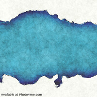 Buy canvas prints of Turkey map with drawn lines and blue watercolor illustration by Ingo Menhard