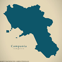Buy canvas prints of Modern Map - Campania IT Italy by Ingo Menhard
