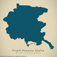 Buy canvas prints of Modern Map - Friuli-Venezia Giulia IT Italy by Ingo Menhard