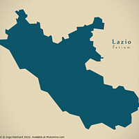 Buy canvas prints of Modern Map - Lazio IT Italy by Ingo Menhard