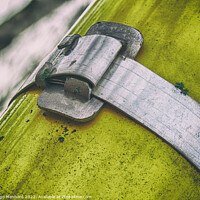 Buy canvas prints of Closeup shot of a metal scratched and wethered rusty clasp by Ingo Menhard