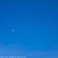 Buy canvas prints of Beautiful shot of a peaceful blue sky and a moon by Ingo Menhard