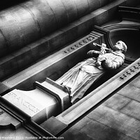 Buy canvas prints of Grayscale of the statue of St. Francis of Assisi by Ingo Menhard