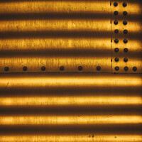 Buy canvas prints of Golden metal texture with lined shadows from blinds attached with screw fasteners by Ingo Menhard