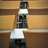 Buy canvas prints of The close-up shot of the chairs by Ingo Menhard