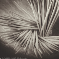 Buy canvas prints of Top view of toothpicks in a box by Ingo Menhard