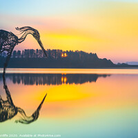Buy canvas prints of 'The Wader' Entwistle Reservoir, Bolton by Craig Cunliffe