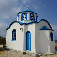 Buy canvas prints of Little Greek Church by Alan Jacobs