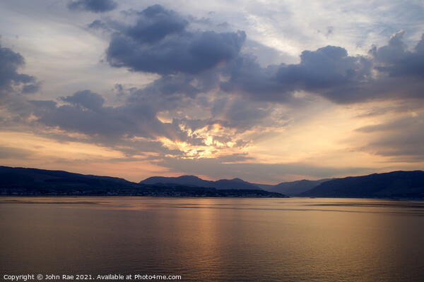 Holy loch at sundown Picture Board by John Rae