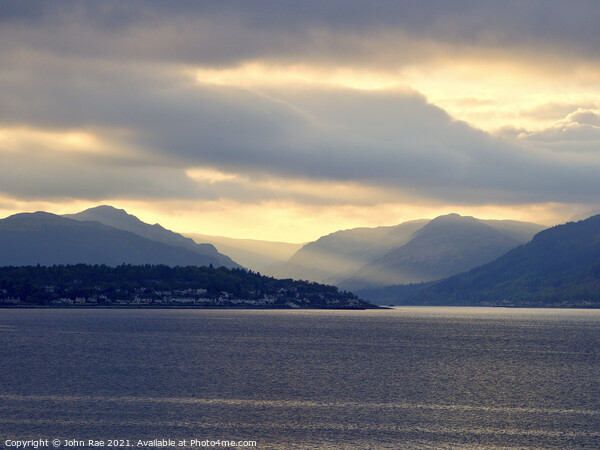 Evening light over Holy Loch Picture Board by John Rae