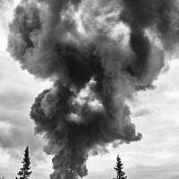Buy canvas prints of Oily smoke plume by John Rae