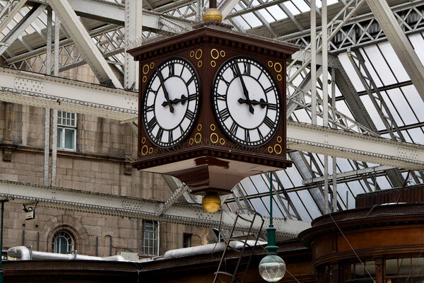 Glasgow Central Clock Picture Board by John Rae
