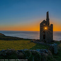 Buy canvas prints of The Ruins of Wheal Owles Engine House at Sunset by Tracey Turner