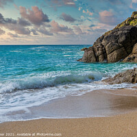 Buy canvas prints of Sunset Clouds at Porthcurno in Cornwall by Tracey Turner