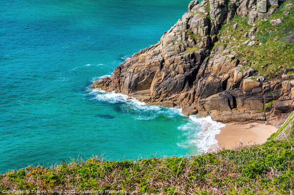Porthcurno Coastline in Cornwall Picture Board by Tracey Turner