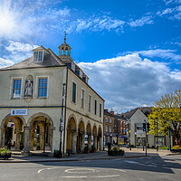 Buy canvas prints of Sunrays on Dursley Town Hall and Market Place, Glo by Tracey Turner