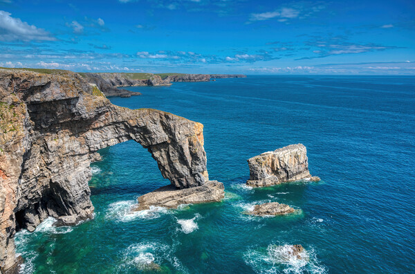 The Green Bridge of Wales - Pembrokeshire Picture Board by Tracey Turner