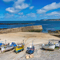 Buy canvas prints of Sennen Cove Fishing Boats by Tracey Turner