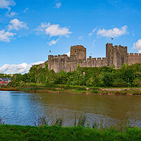 Buy canvas prints of Pembroke Castle Panorama, Pembrokeshire by Tracey Turner