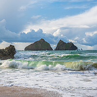 Buy canvas prints of Gull Rocks at Holywell Bay, Cornwall by Tracey Turner