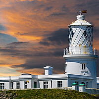 Buy canvas prints of The Lighthouse at Strumble Head in Pembrokeshire by Tracey Turner