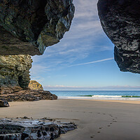 Buy canvas prints of Cave View - Benoath Cove Beach at Bossiney in Corn by Tracey Turner