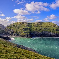 Buy canvas prints of Tintagel Castle and Island by Tracey Turner