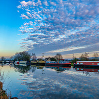 Buy canvas prints of Canal Boats at Dusk on the Gloucester Canal by Tracey Turner