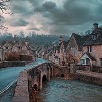 Buy canvas prints of A Wintery Castle Combe in the Cotswolds by Tracey Turner