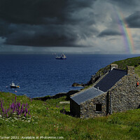 Buy canvas prints of Rainbow over Pembrokeshire by Tracey Turner