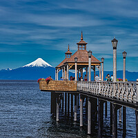 Buy canvas prints of The Pier at Frutillar in Chile by Tracey Turner