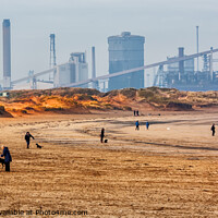 Buy canvas prints of Coatham Beach and Redcar Steel Works by Martin Davis