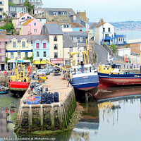Buy canvas prints of Brixham harbour quay in Devon. by john hill