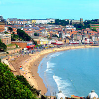 Buy canvas prints of  portrait of Scarborough in Yorkshire, UK. by john hill