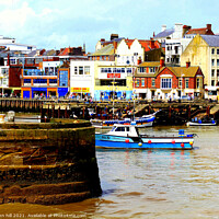 Buy canvas prints of The harbour entrance at Bridlington by john hill