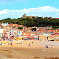 Buy canvas prints of Scarborough South beach in North Yorkshire. by john hill