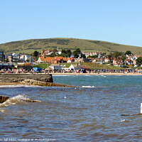 Buy canvas prints of Swanage bay and seafront in Dorset, UK. by john hill