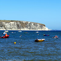 Buy canvas prints of Swanage bay in Dorset, UK. by john hill