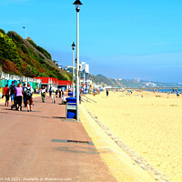 Buy canvas prints of Bournemouth beach and promenade. by john hill