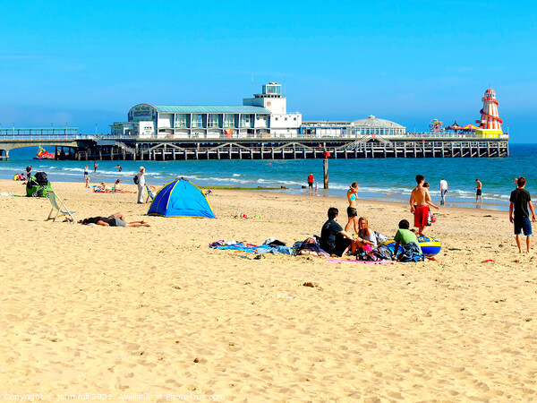 Bournemouth beach and pier in Dorset, UK. Picture Board by john hill