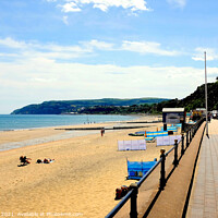 Buy canvas prints of The bay promenade at Sandown on the Isle of Wight, UK. by john hill