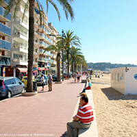 Buy canvas prints of Lloret de Mar promenade in Spain. by john hill