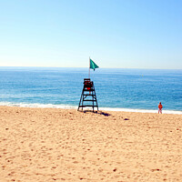 Buy canvas prints of Lonely Lifeguard. by john hill