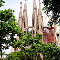 Buy canvas prints of Sagrada Família at Barcelona in Spain. by john hill