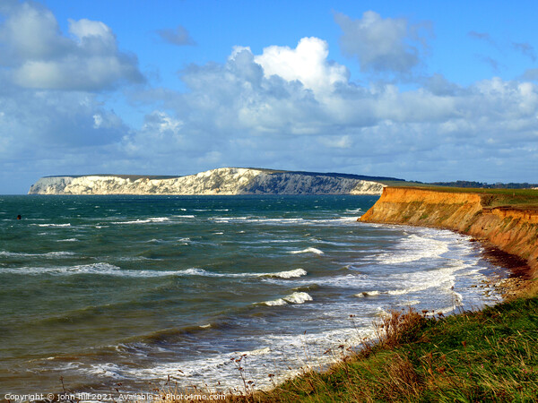 Windy Compton bay on the Isle of Wight Picture Board by john hill