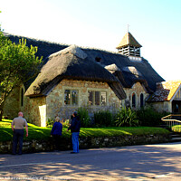 Buy canvas prints of Thatched church at Freshwater on the Isle of Wight by john hill