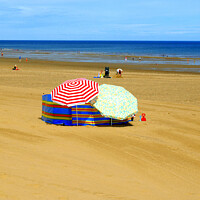 Buy canvas prints of Parasol party at Mablethorpe in Lincolnshire by john hill